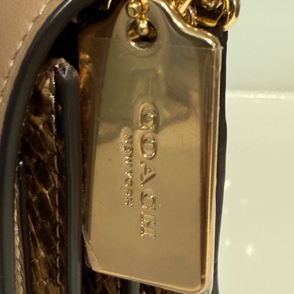 Coach Klare Crossbody Bag • (Colorblock: Tan/Snake print/cream) • (Gently Used) - Picture 5 of 13